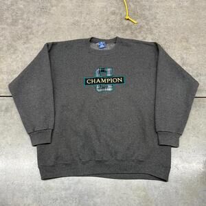 vintage champion made in usa grey big logo crewneck size xl